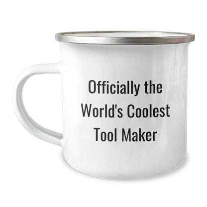 Tool Maker Gifts from Friends to Family, World's Coolest Camping Mug for Tool Makers, Funny 'Officially The World's Coolest Tool Maker' Quote - The Buy Boom