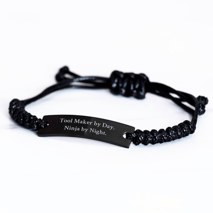 Tool Maker's Gift, Funny Quote, Adjustable Rope Bracelet for Men, 'Tool Maker By Day. Ninja By Night.' - Perfect for Father's Day, Gifts from Friends, Family, or Coworkers - The Buy Boom