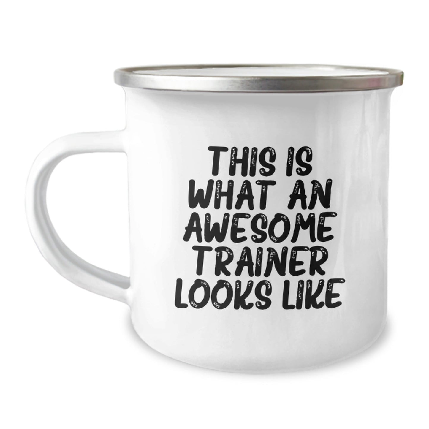 Trainer Gifts from Friends - Inspirational Camping Mug for Graduation - This Is What An Awesome Trainer Looks Like, Funny Trainer Mug, Ideal Gift for Trainer - The Buy Boom