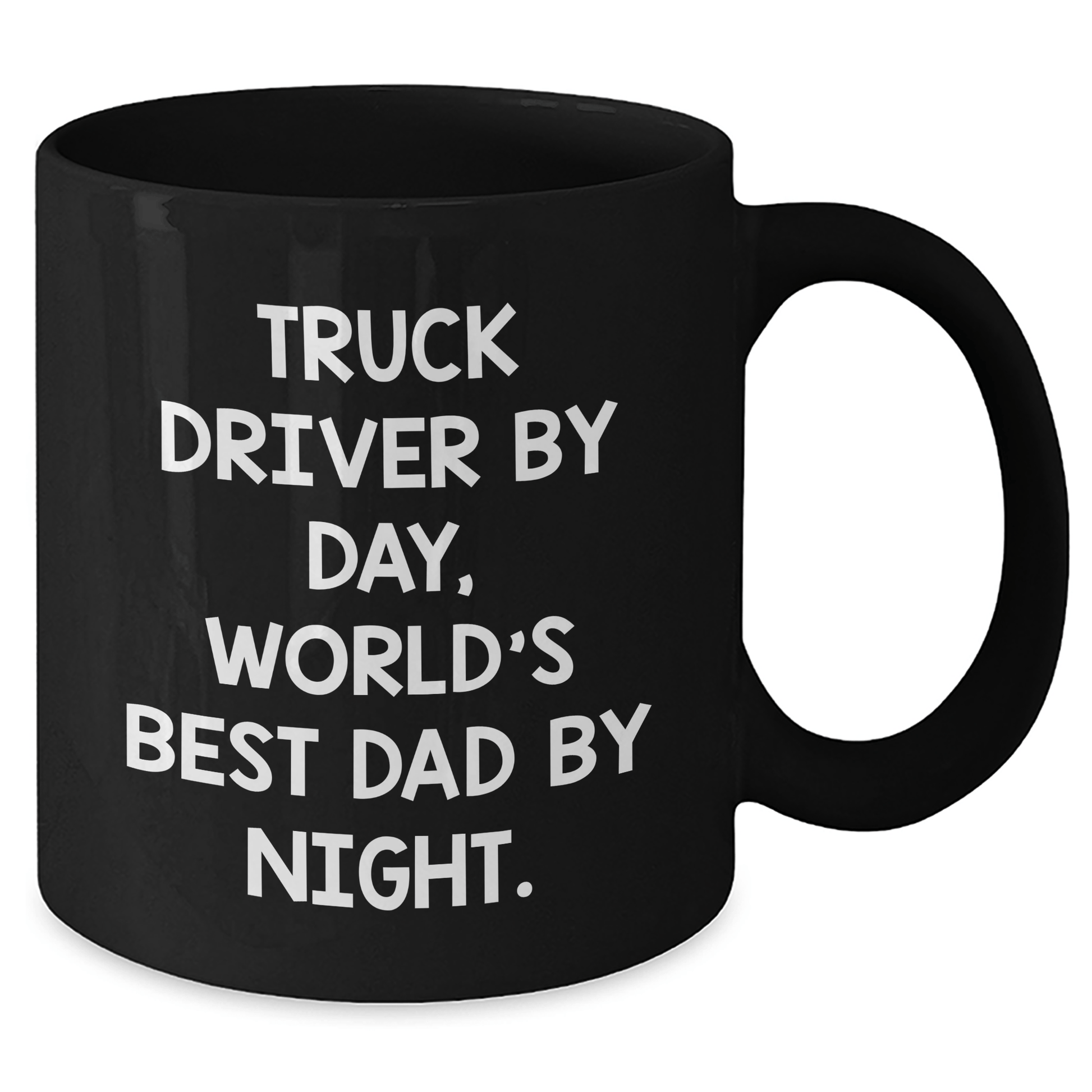 Truck Driver Gifts for Men, Truck Driver by Day, World's Best Dad By Night. - Funny Black Coffee Mug for Father's Day, Gifts from Family - The Buy Boom