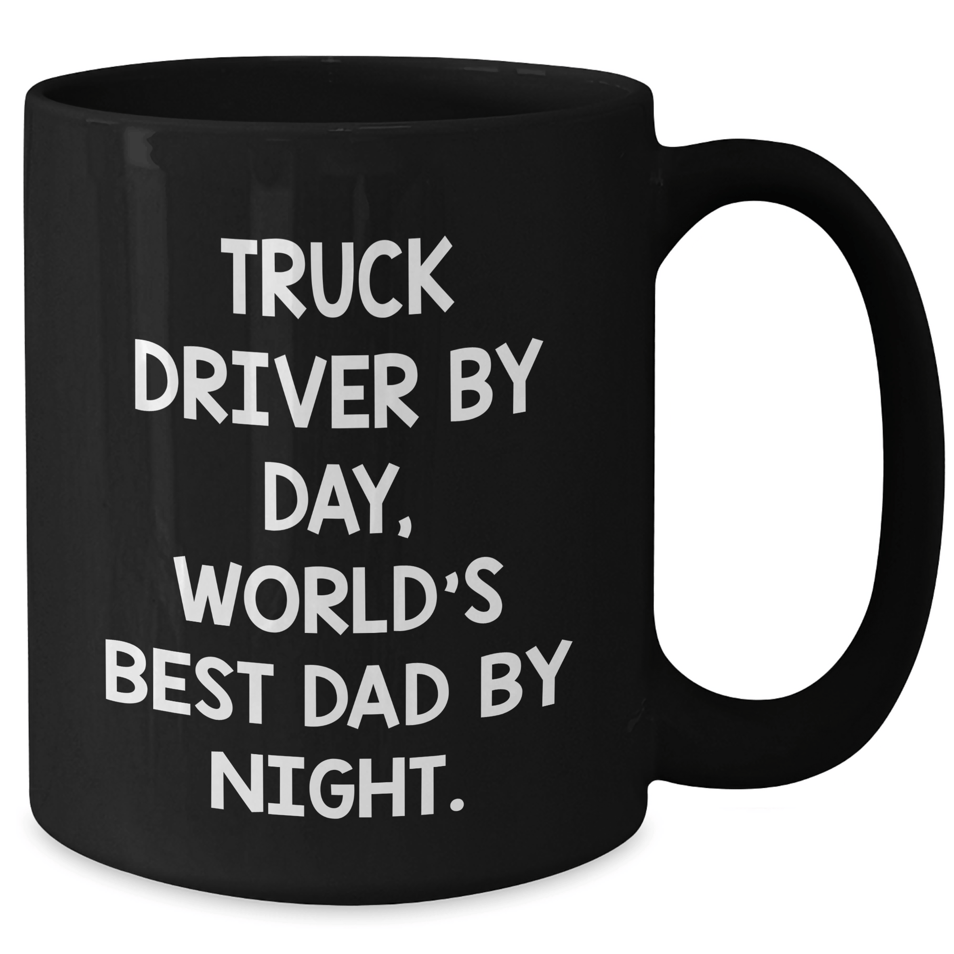 Truck Driver Gifts for Men, Truck Driver by Day, World's Best Dad By Night. - Funny Black Coffee Mug for Father's Day, Gifts from Family - The Buy Boom