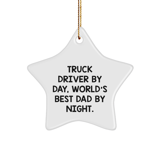 Truck Driver Gifts from Friends, Unique Truck Driver Star Ornament, Funny Quote Christmas Unique Gift for Men - The Buy Boom