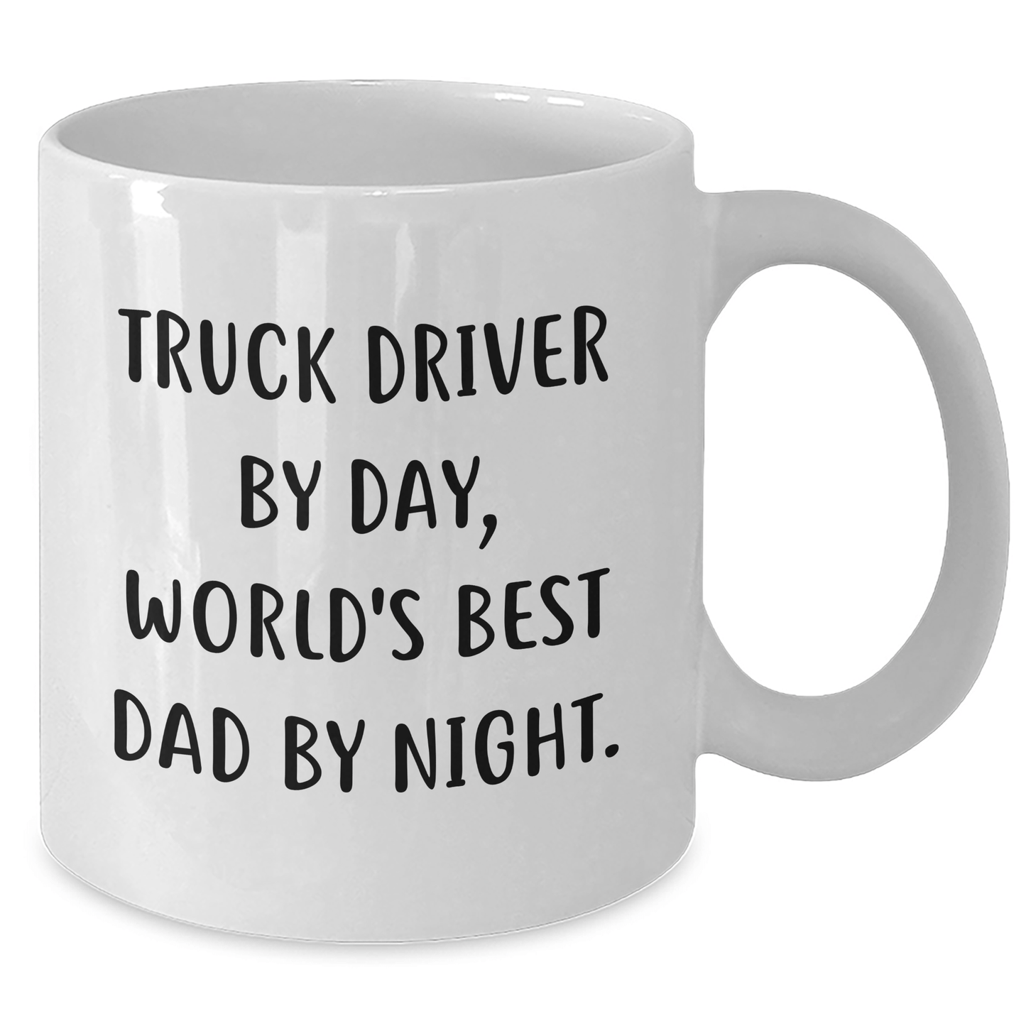 Truck Driver Gifts: Funny White Coffee Mug for Men - 'Truck Driver By Day, World's Best Dad By Night.' - Father's Day Unique Gifts from Men to Truck Driver - The Buy Boom