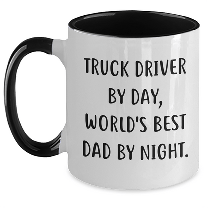 Truck Driver Humor Gifts from Friends, Unique Two Tone Coffee Mugs for Truck Driver Dad, Inspirational Quote, Father's Day Unique Gifts - The Buy Boom