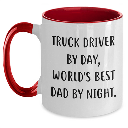 Truck Driver Humor Gifts from Friends, Unique Two Tone Coffee Mugs for Truck Driver Dad, Inspirational Quote, Father's Day Unique Gifts - The Buy Boom