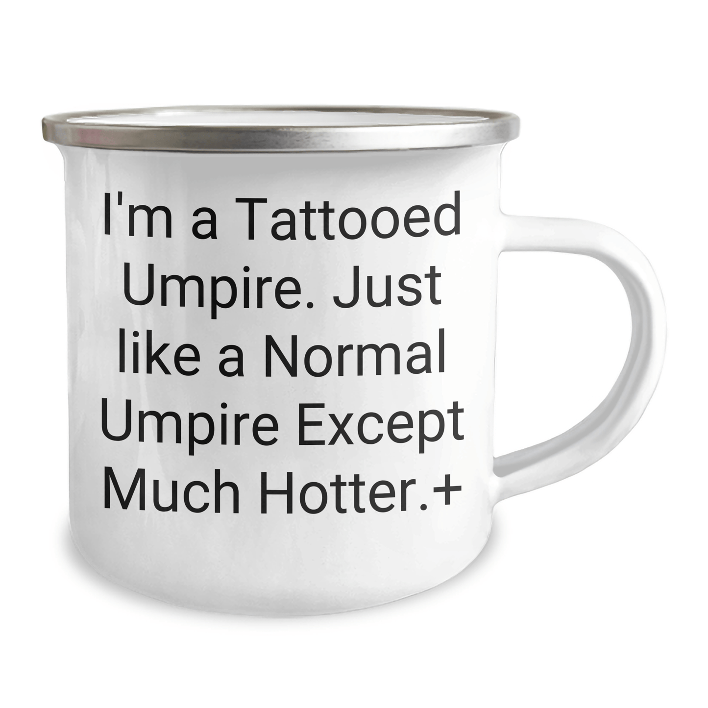 Umpire Gifts from Friends to Men - Funny Tattooed Umpire Camping Mug, 12 oz Capacity, Stainless Steel with Enamel Finish, Perfect Graduation Unique Gifts - The Buy Boom