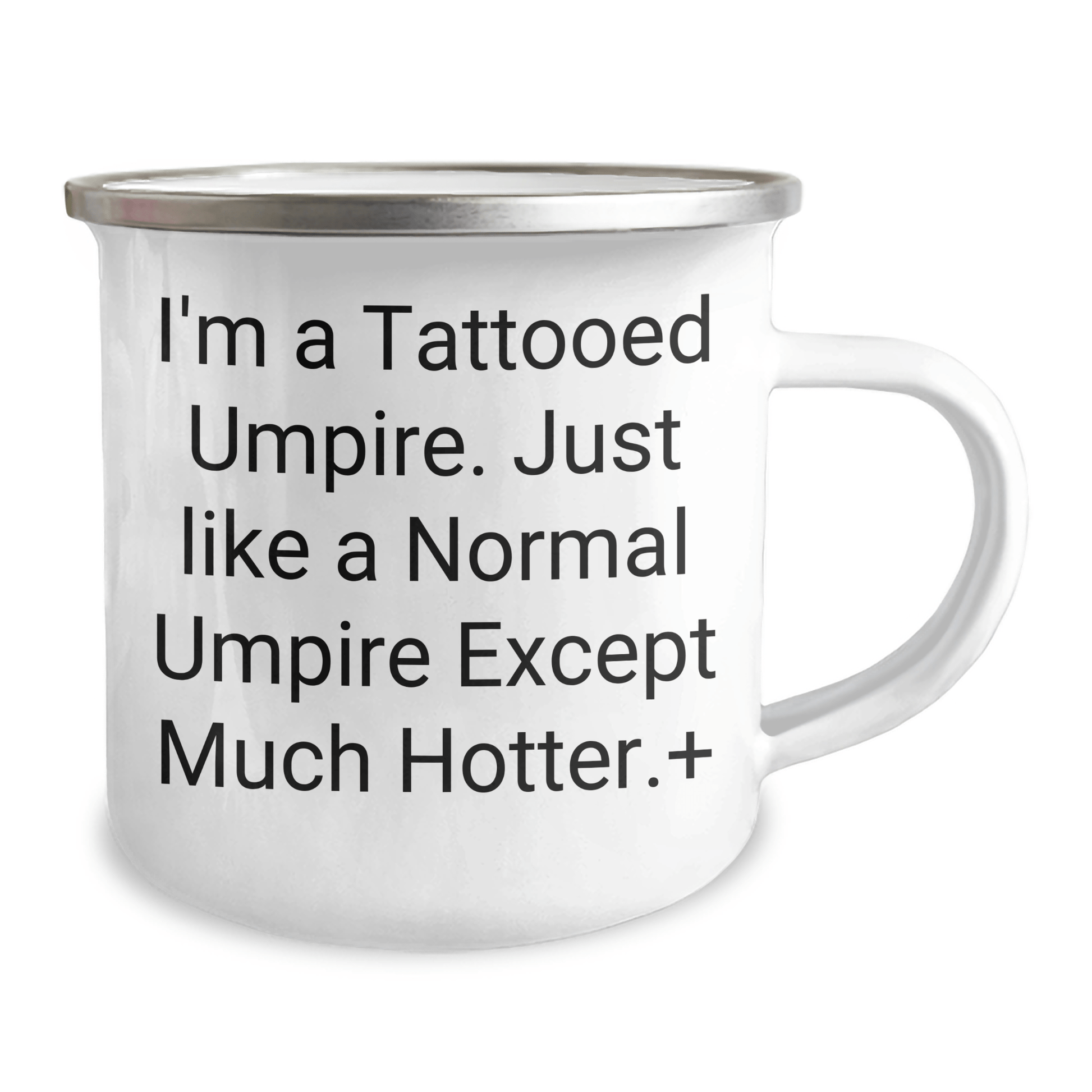 Umpire Gifts from Friends to Men - Funny Tattooed Umpire Camping Mug, 12 oz Capacity, Stainless Steel with Enamel Finish, Perfect Graduation Unique Gifts - The Buy Boom