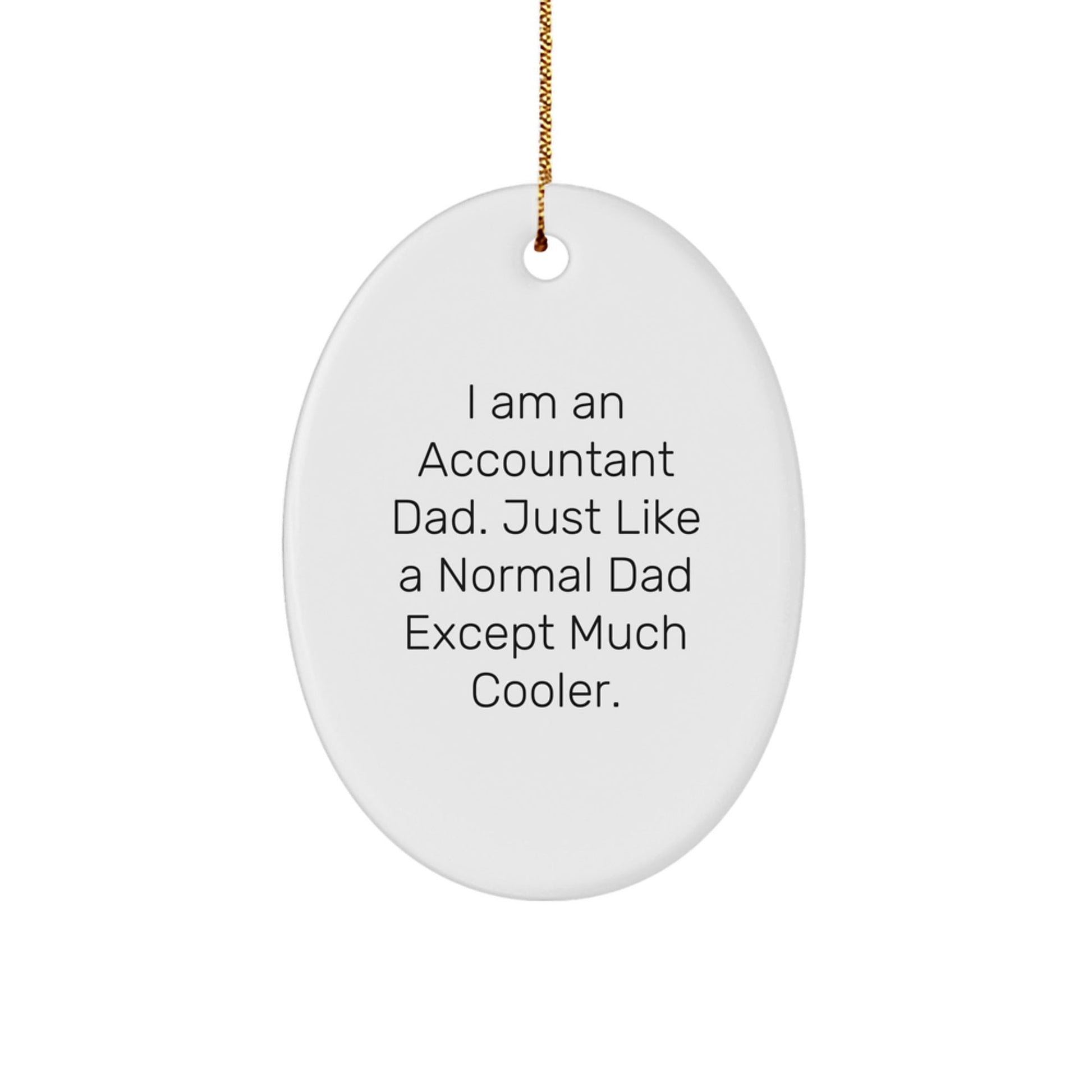 Unique Accountant Gifts for Men Dad Christmas Oval Ornament from Dad, 'I Am An Accountant Dad. Just Like A Normal Dad Except Much Cooler.' - The Buy Boom