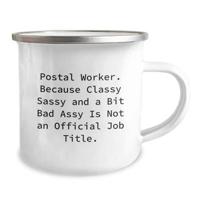 Unique Christmas Unique Gifts for Postal Workers - Classy Sassy Postal Worker Camping Mug, Funny Quote, Stainless Steel - The Buy Boom