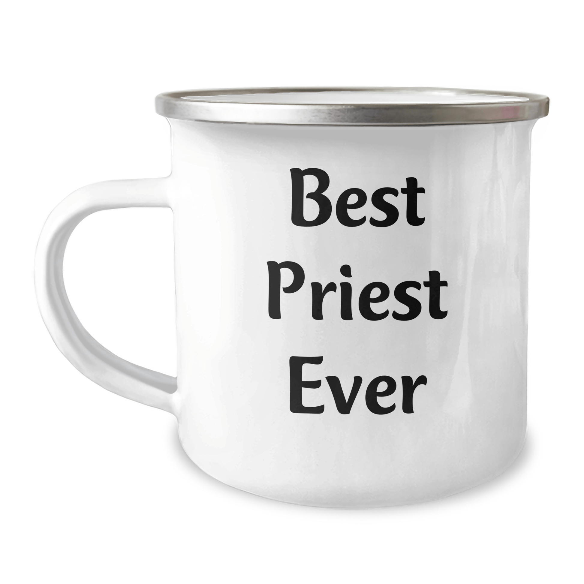 Unique Gifts for Best Priest Ever Funny Camping Mug for Father's Day, Gifts from Men to Priest, 12 oz Stainless Steel with Enamel Finish - The Buy Boom