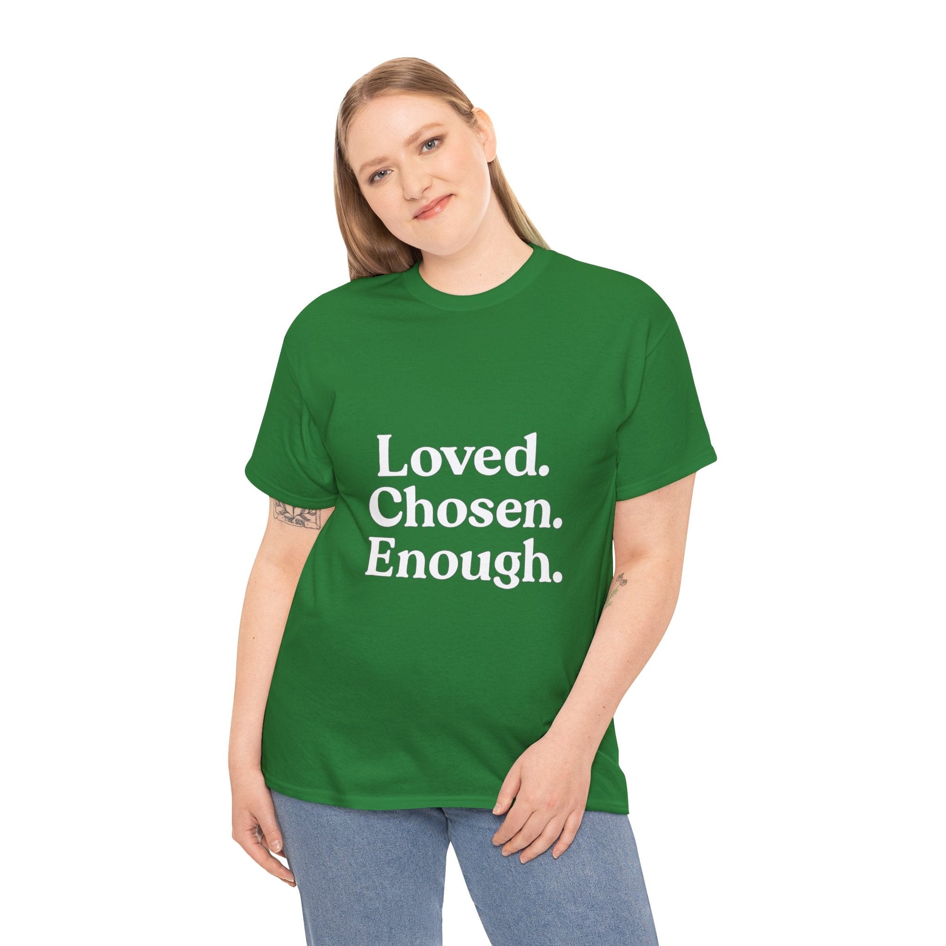 Unisex Cotton Tee - "Loved. Chosen. Enough." Inspirational Apparel - The Buy Boom