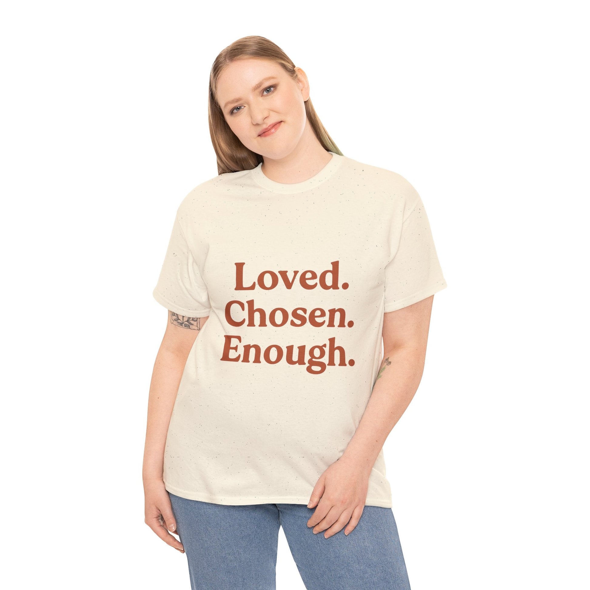 Unisex Heavy Cotton Tee - Loved. Chosen. Enough. - The Buy Boom