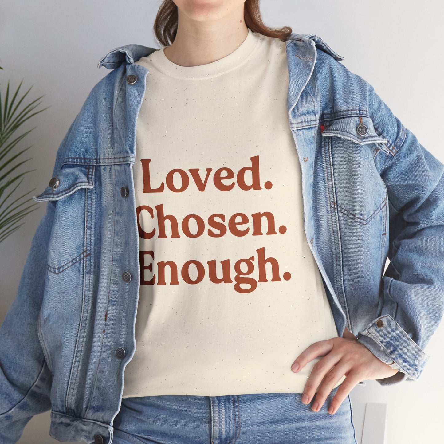 Unisex Heavy Cotton Tee - Loved. Chosen. Enough. - The Buy Boom