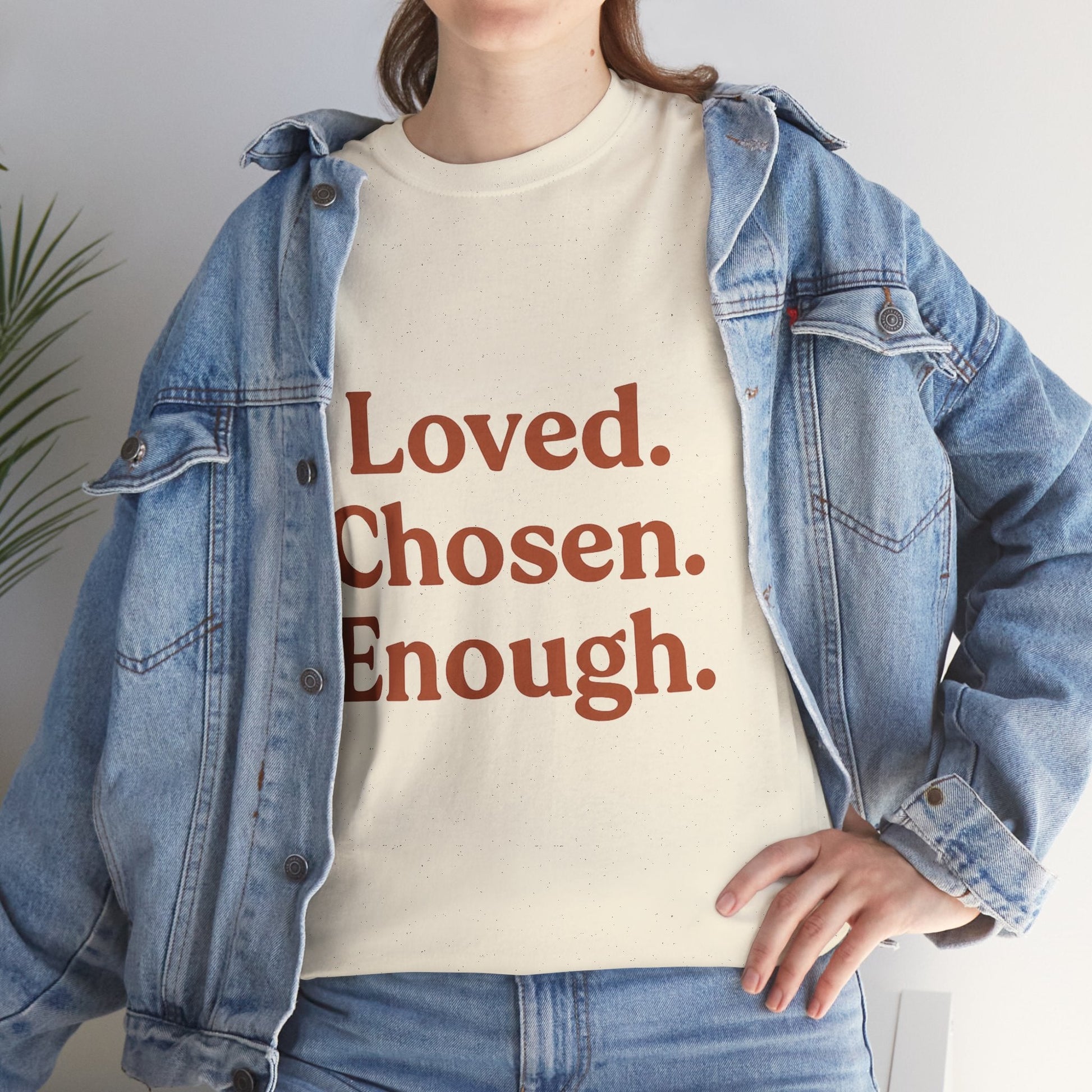 Unisex Heavy Cotton Tee - Loved. Chosen. Enough. - The Buy Boom