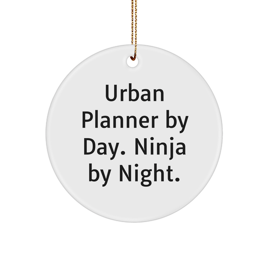 Urban Planner Gifts by Day, Ninja by Night Circle Ornament, Funny Quote, Christmas Unique Gifts from Friends, Gifts for Urban Planners - The Buy Boom