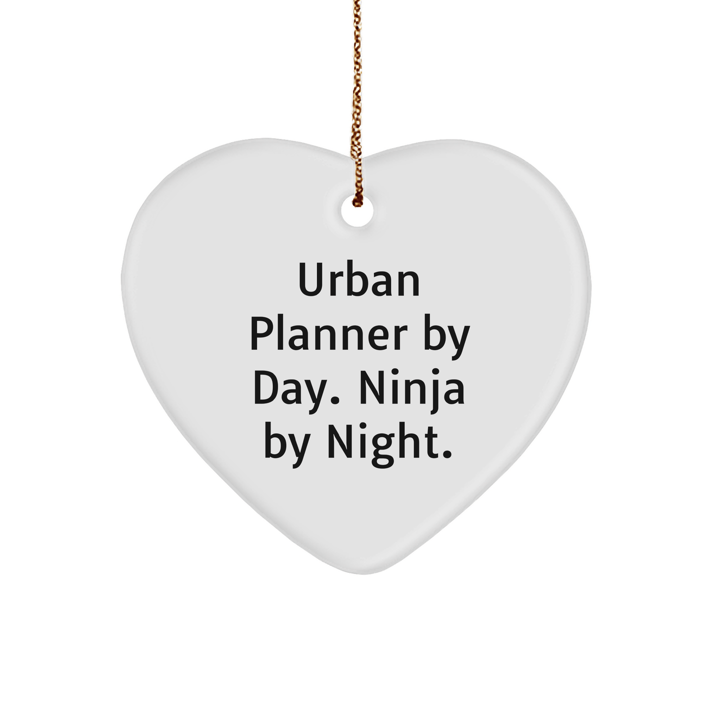 Urban Planner Gifts from Friends - Heart Ornament By Day. Ninja By Night. - Funny Christmas Unique Gift for Urban Planner - The Buy Boom