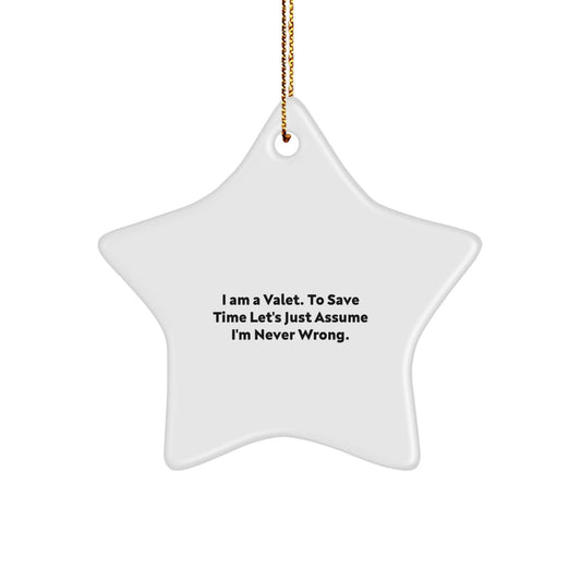 Valet Christmas Unique Gifts from Friends to Men Valet Star Ornament Funny Quote - The Buy Boom