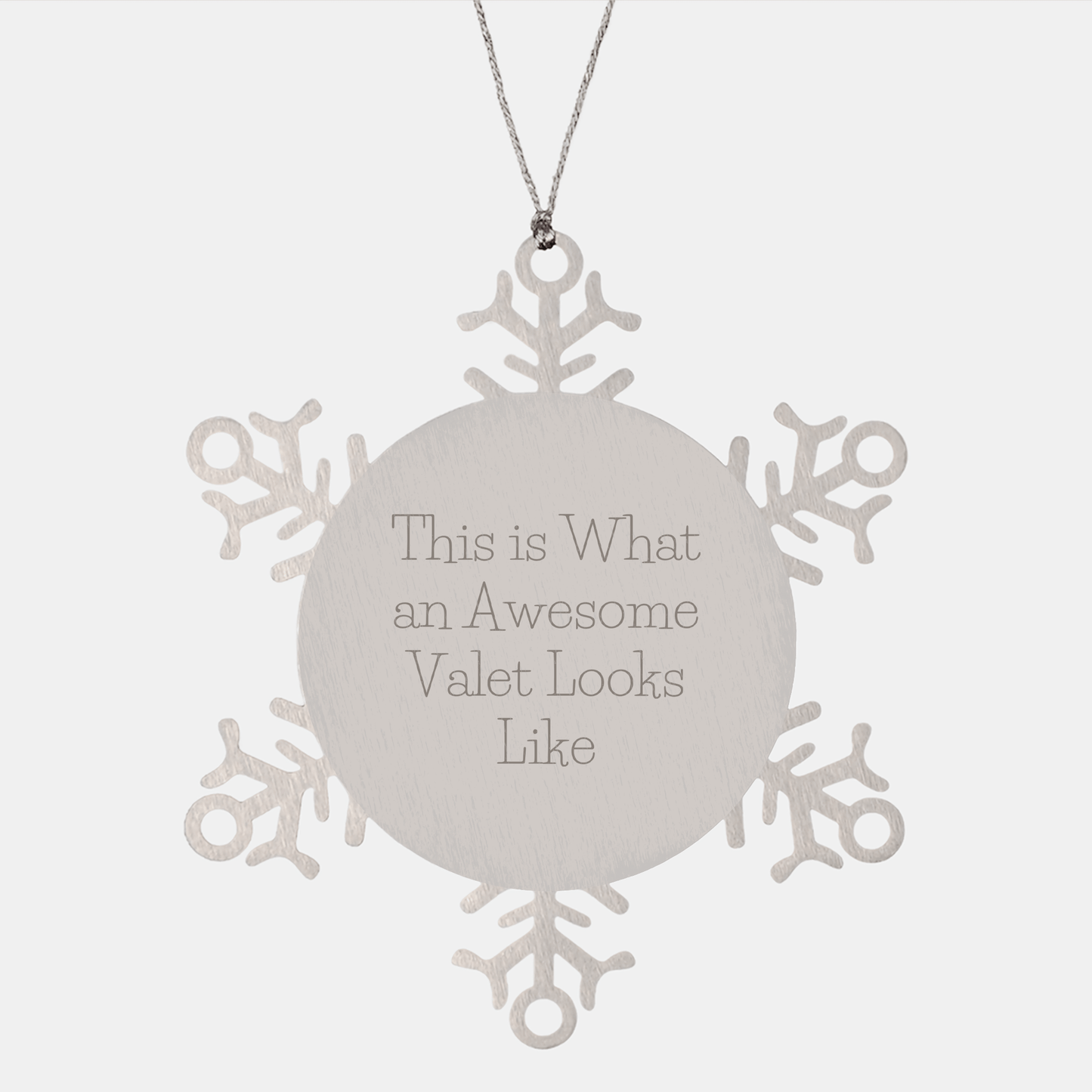 Valet Gifts from Friends, Valet Snowflake Ornament, Funny Quote 'This Is What An Awesome Valet Looks Like', Christmas Unique Gifts for Men, Women, Family - The Buy Boom