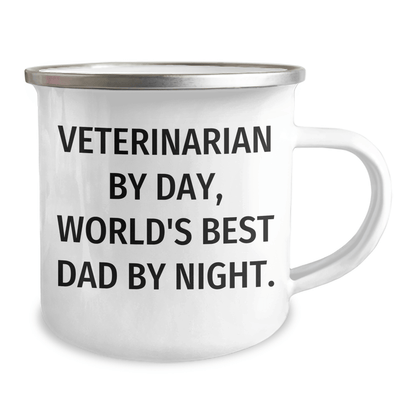 Veterinarian By Day, World's Best Dad By Night. Funny Camping Mug for Father's Day Unique Gifts from Family - The Buy Boom