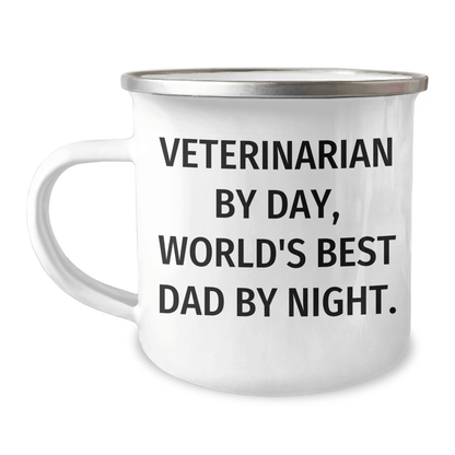 Veterinarian By Day, World's Best Dad By Night. Funny Camping Mug for Father's Day Unique Gifts from Family - The Buy Boom