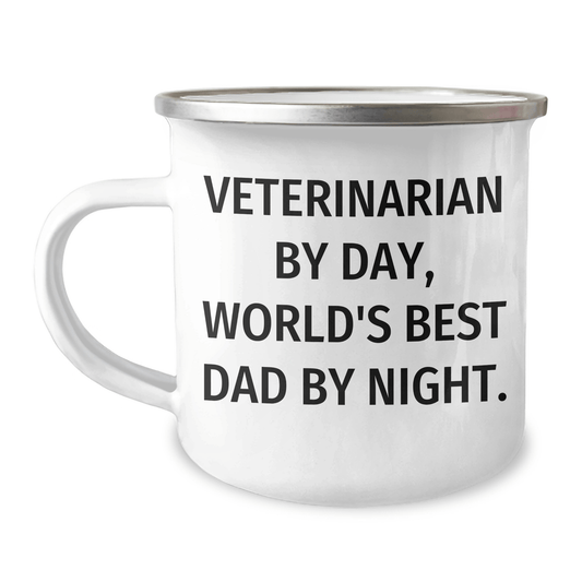 Veterinarian By Day, World's Best Dad By Night. Funny Camping Mug for Father's Day Unique Gifts from Family - The Buy Boom