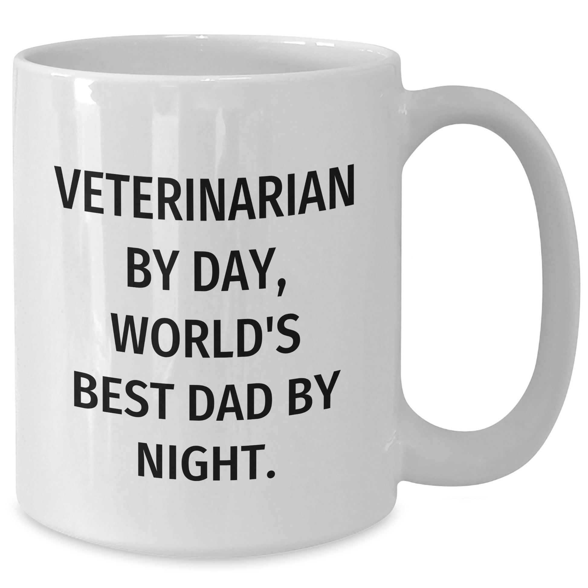 Veterinarian Gifts for Men, Funny White Coffee Mug, 'Veterinarian By Day, World's Best Dad By Night.' on Father's Day Unique Gifts from Family - The Buy Boom