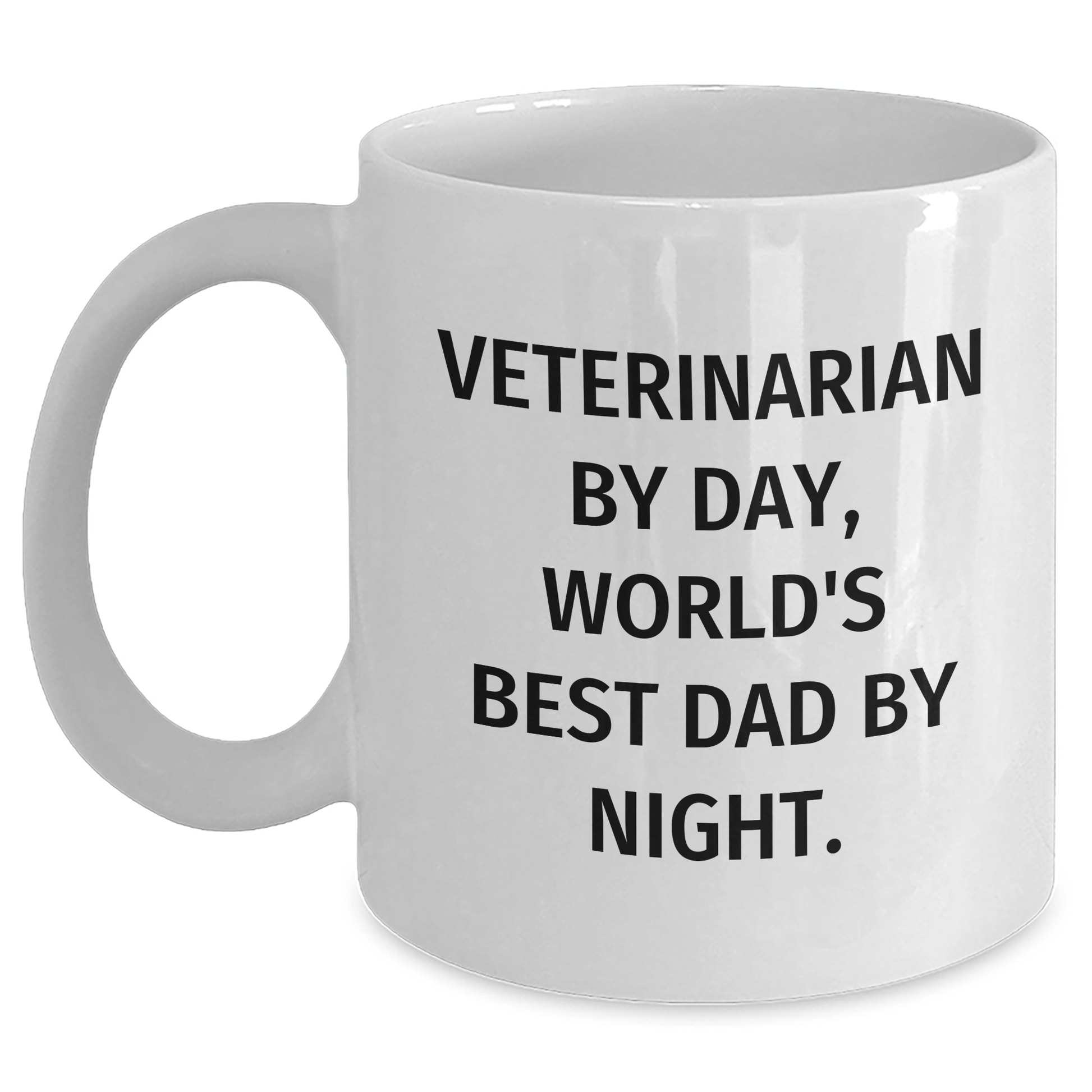 Veterinarian Gifts for Men, Funny White Coffee Mug, 'Veterinarian By Day, World's Best Dad By Night.' on Father's Day Unique Gifts from Family - The Buy Boom