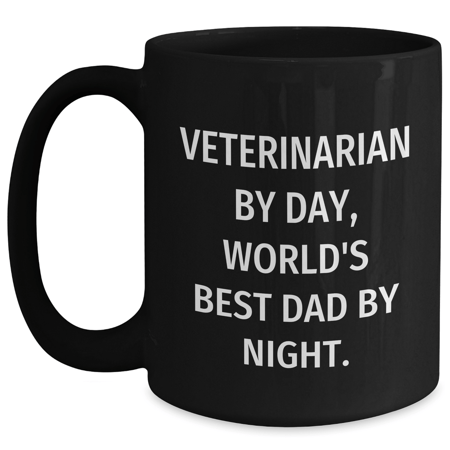 Veterinarian Gifts for Men - 'Veterinarian By Day, World's Best Dad By Night.' Black Coffee Mug, Father's Day Unique Gifts from Family - The Buy Boom