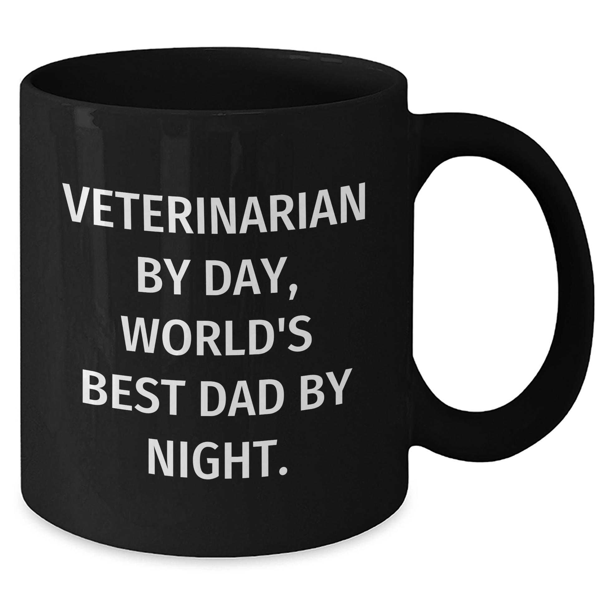 Veterinarian Gifts for Men - 'Veterinarian By Day, World's Best Dad By Night.' Black Coffee Mug, Father's Day Unique Gifts from Family - The Buy Boom