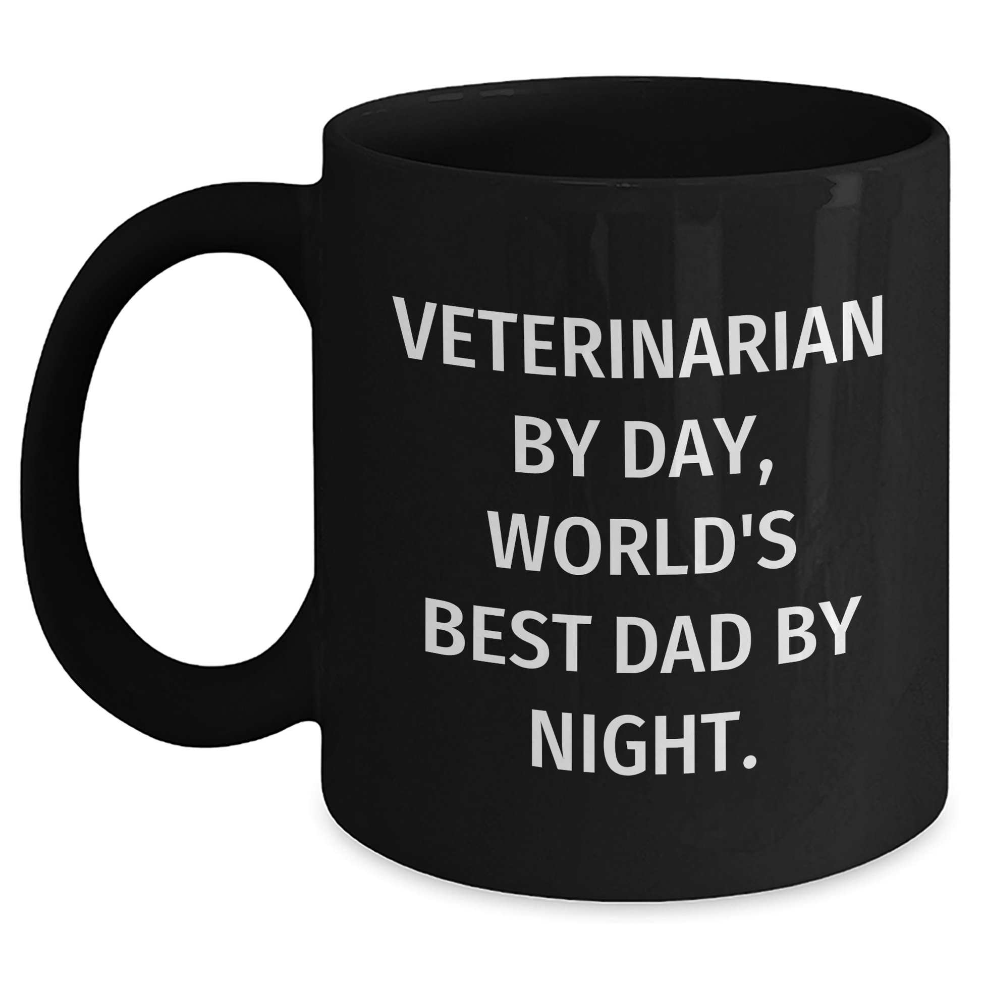 Veterinarian Gifts for Men - 'Veterinarian By Day, World's Best Dad By Night.' Black Coffee Mug, Father's Day Unique Gifts from Family - The Buy Boom