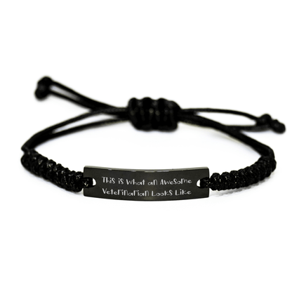 Veterinarian Gifts, Funny Quote Rope Bracelet, Gifts from Family for Awesome Veterinarian, Father's Day Unique Gifts for Men - The Buy Boom