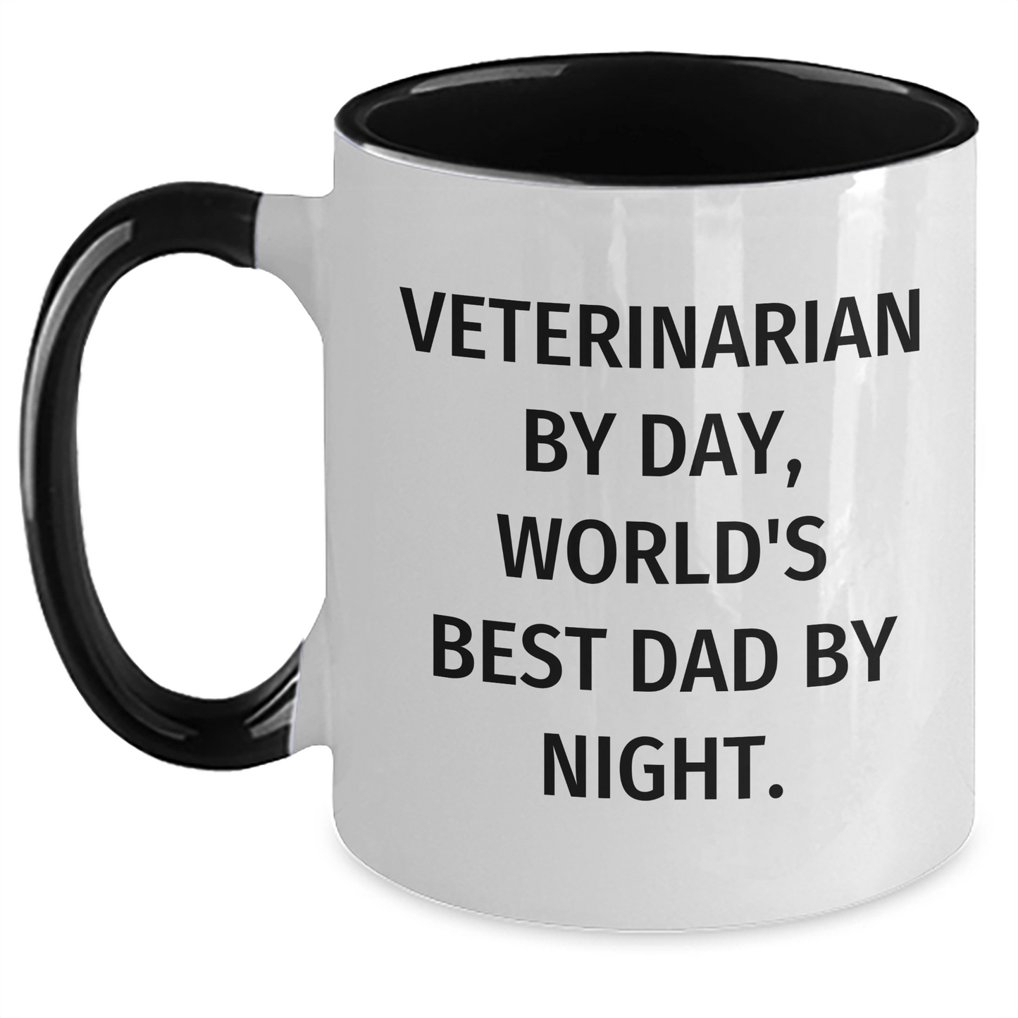 Veterinarian Humor Two Tone Coffee Mugs, Funny Gifts from Men to World's Best Dad, Unique Father's Day Unique Gifts for Veterinarian - The Buy Boom