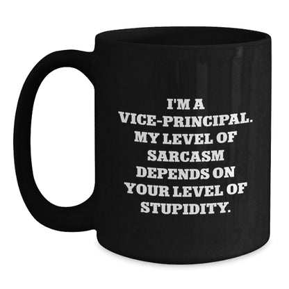 Vice - Principal Humor Black Coffee Mug, Funny Sarcasm Quotes Gifts from Friends to Vice - Principal, Unique Graduation Gifts for Vice - Principal - The Buy Boom