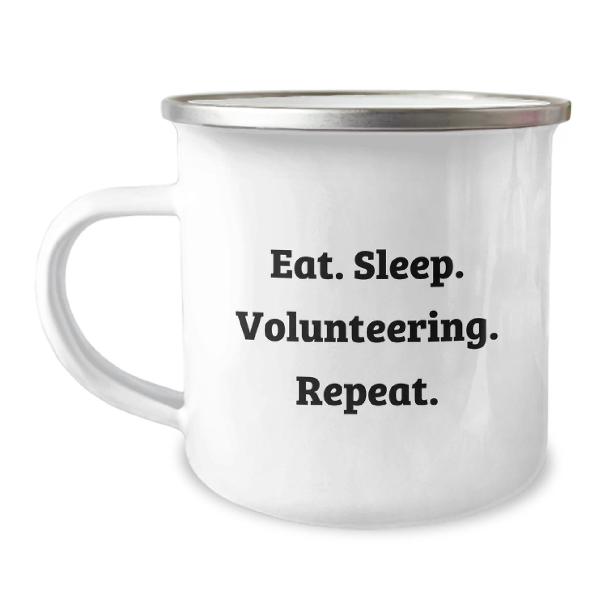 Volunteering Inspirational Gifts for Friends and Family, Eat. Sleep. Volunteering. Repeat. Funny Quote Camping Mug, Graduation Unique Gifts from Men, Women, Coworkers - The Buy Boom
