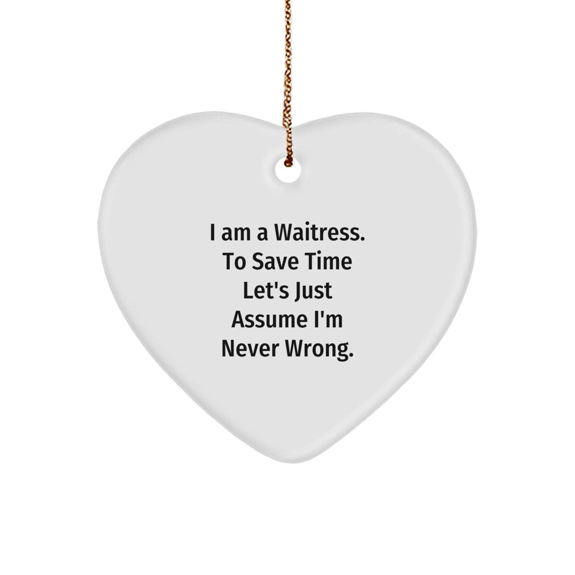 Waitress Heart Ornament Funny Quote Gifts for Her from Friends Christmas Unique - The Buy Boom