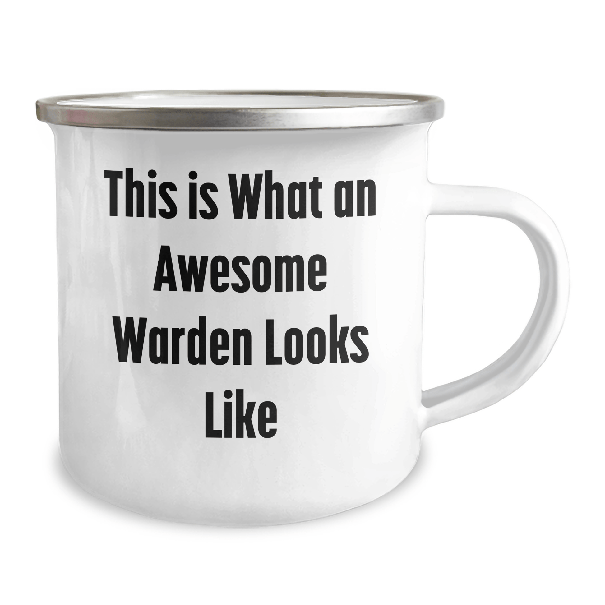 Warden Camping Mug Gifts - This Is What An Awesome Warden Looks Like, Funny Quote, Stainless Steel with Enamel Finish, Gifts from Family, Gifts for Warden, Unique Camping Mug for Father's Day - The Buy Boom