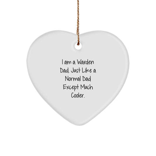 Warden Dad Gifts from Men, Funny Heart Ornament for Warden, Christmas Unique Gifts for Friends - The Buy Boom