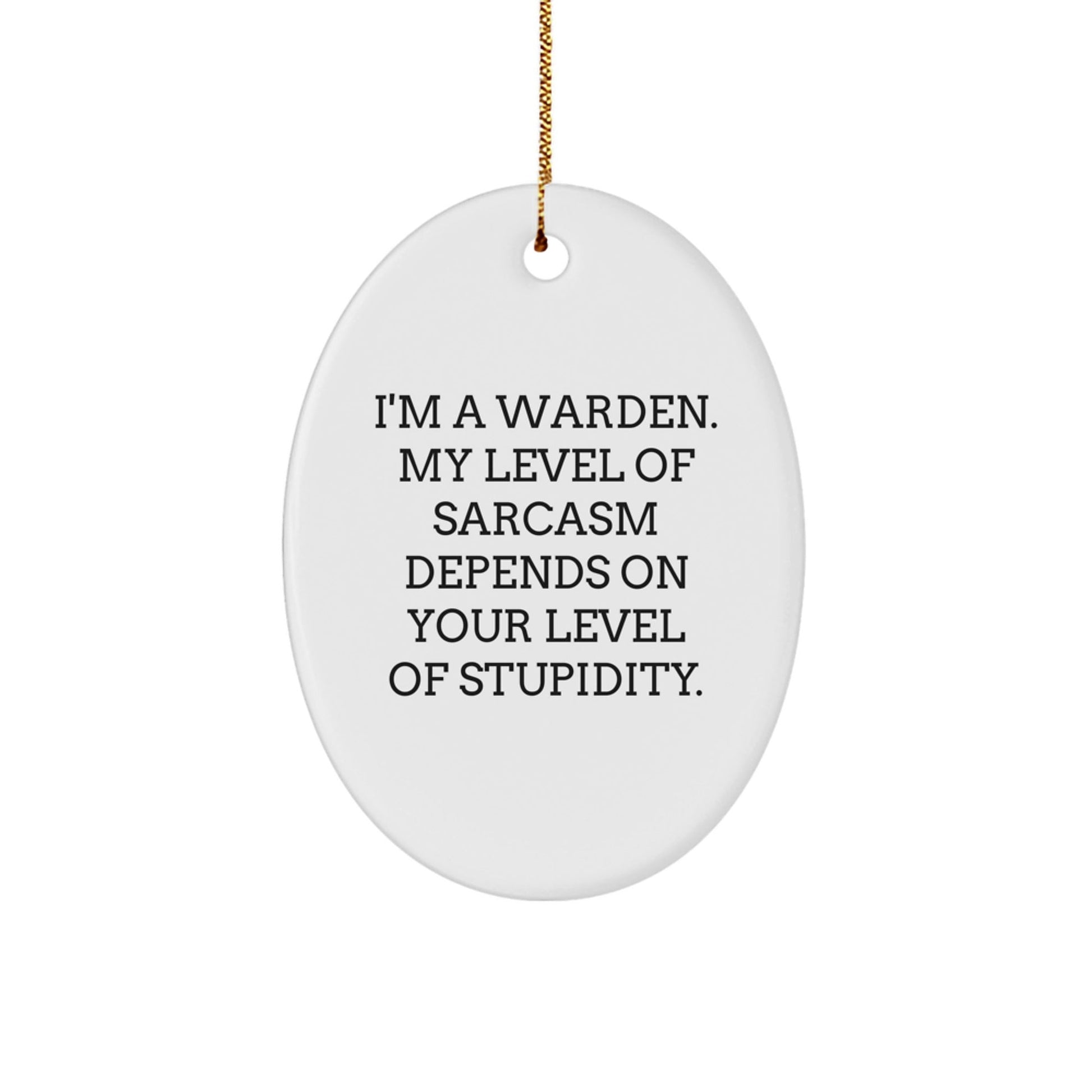 Warden Gifts for Men, Funny Oval Ornament, 'I'm A Warden' Quote, Christmas Unique Gifts from Friends - The Buy Boom