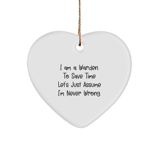 Warden Heart Ornament Gift for Friends, Funny Inspirational Quote, Christmas Unique Gifts from Men, Women, Family, Coworkers - The Buy Boom