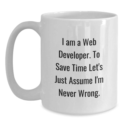 Web Developer Christmas Unique Gift, Funny White Coffee Mug, Gifts from Friends to Web Developer, 11oz or 15oz Capacity, Perfect for Web Developers, Inspirational Quote - The Buy Boom