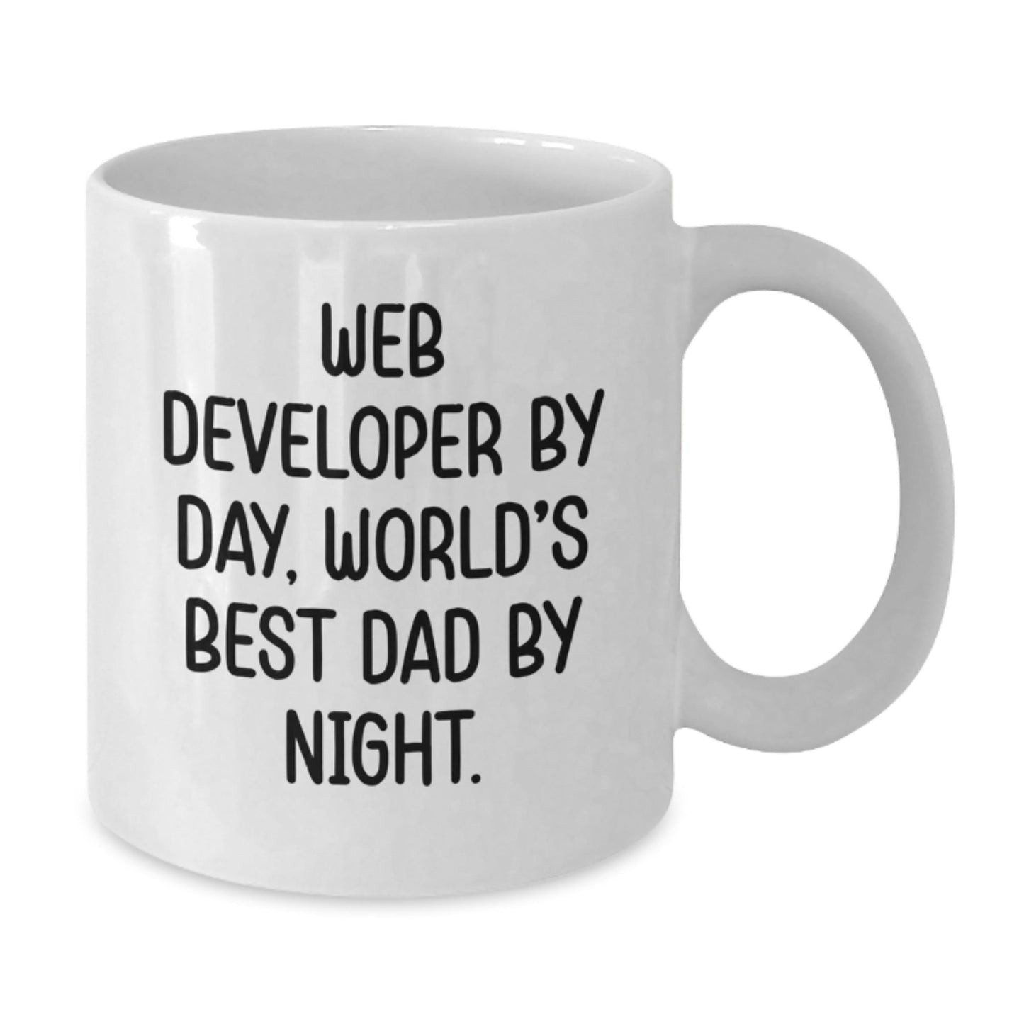 Web Developer Funny Quote Coffee Mugs Gifts from Dad for Birthday, White Ceramic 11oz or 15oz - The Buy Boom