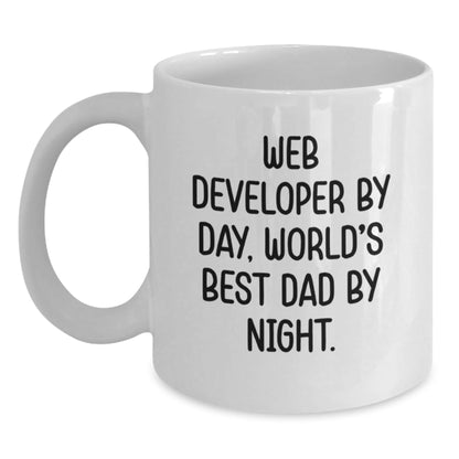 Web Developer Funny Quote Coffee Mugs Gifts from Dad for Birthday, White Ceramic 11oz or 15oz - The Buy Boom