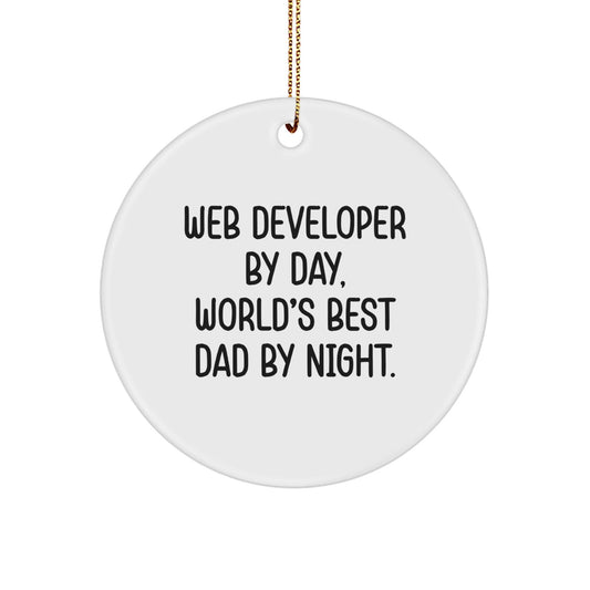 Web Developer Gifts by Day, Circle Ornament by Night, Funny Quote, Christmas Unique Gifts from Dad to Web Developer - The Buy Boom