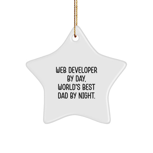 Web Developer Gifts for Him, Funny Quote Star Ornament from Dad to Son, Christmas Unique Gifts for Men - The Buy Boom