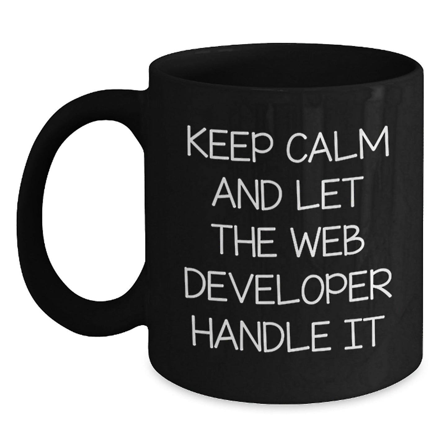 Web Developer Gifts, Funny Black Coffee Mug, 'Keep Calm And Let The Web Developer Handle It' for Birthday, Gifts from Family for Web Developers, Unique Birthday Unique Gifts - The Buy Boom
