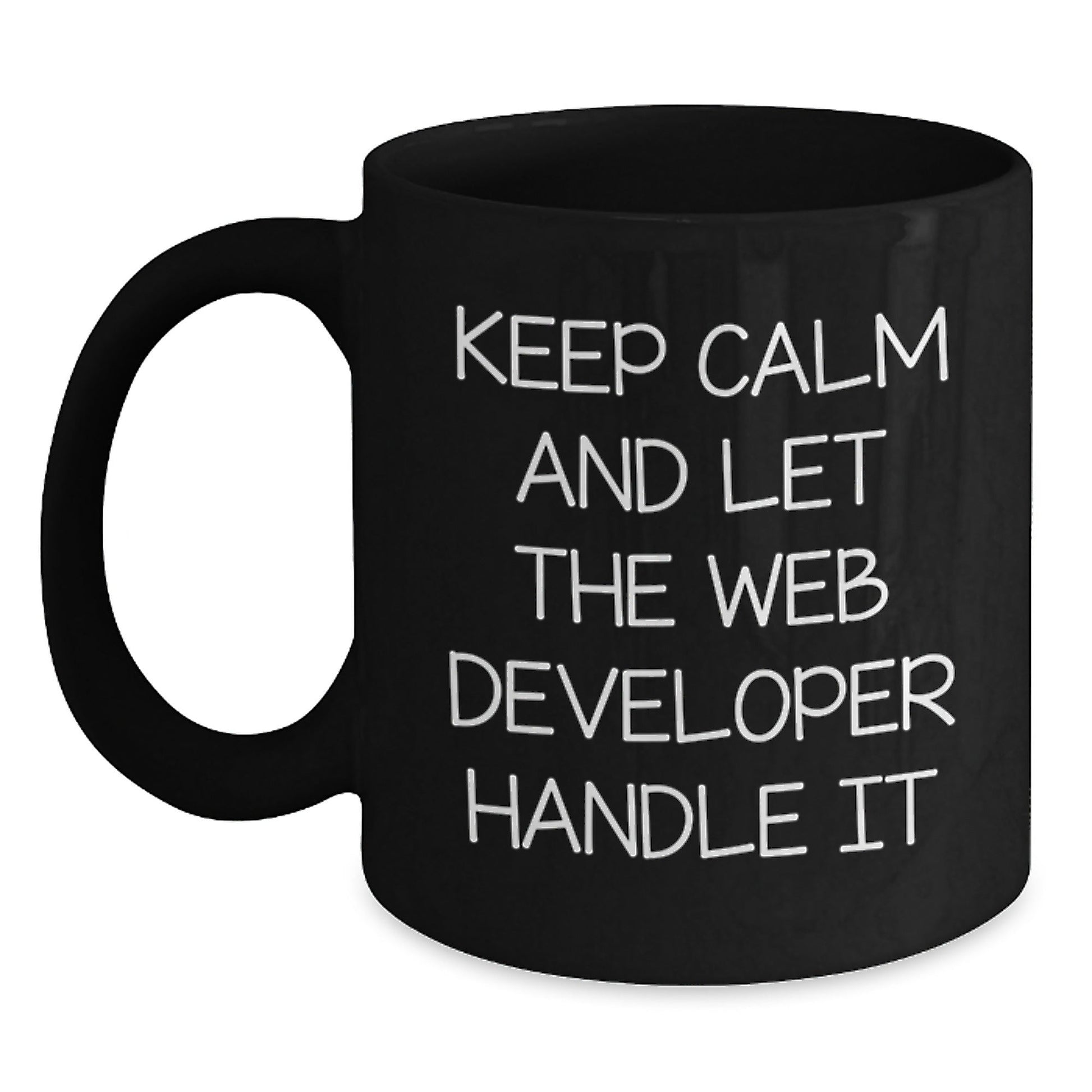 Web Developer Gifts, Funny Black Coffee Mug, 'Keep Calm And Let The Web Developer Handle It' for Birthday, Gifts from Family for Web Developers, Unique Birthday Unique Gifts - The Buy Boom