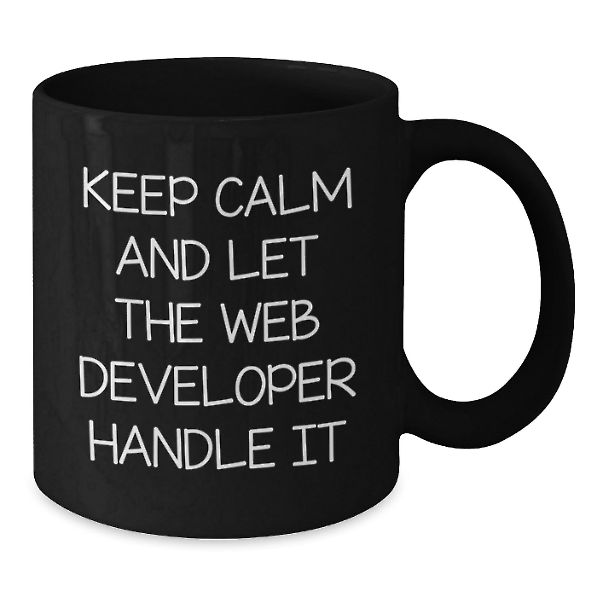 Web Developer Gifts, Funny Black Coffee Mug, 'Keep Calm And Let The Web Developer Handle It' for Birthday, Gifts from Family for Web Developers, Unique Birthday Unique Gifts - The Buy Boom