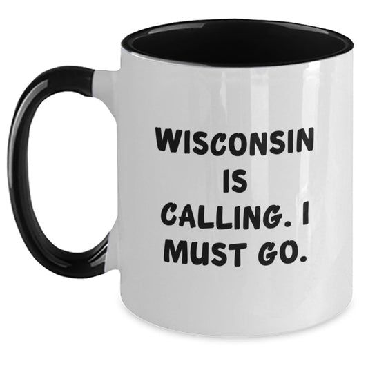 Wisconsin Gifts for Men and Women - Funny Quote Two Tone Coffee Mug, Gifts from Friends and Family for Birthday - The Buy Boom