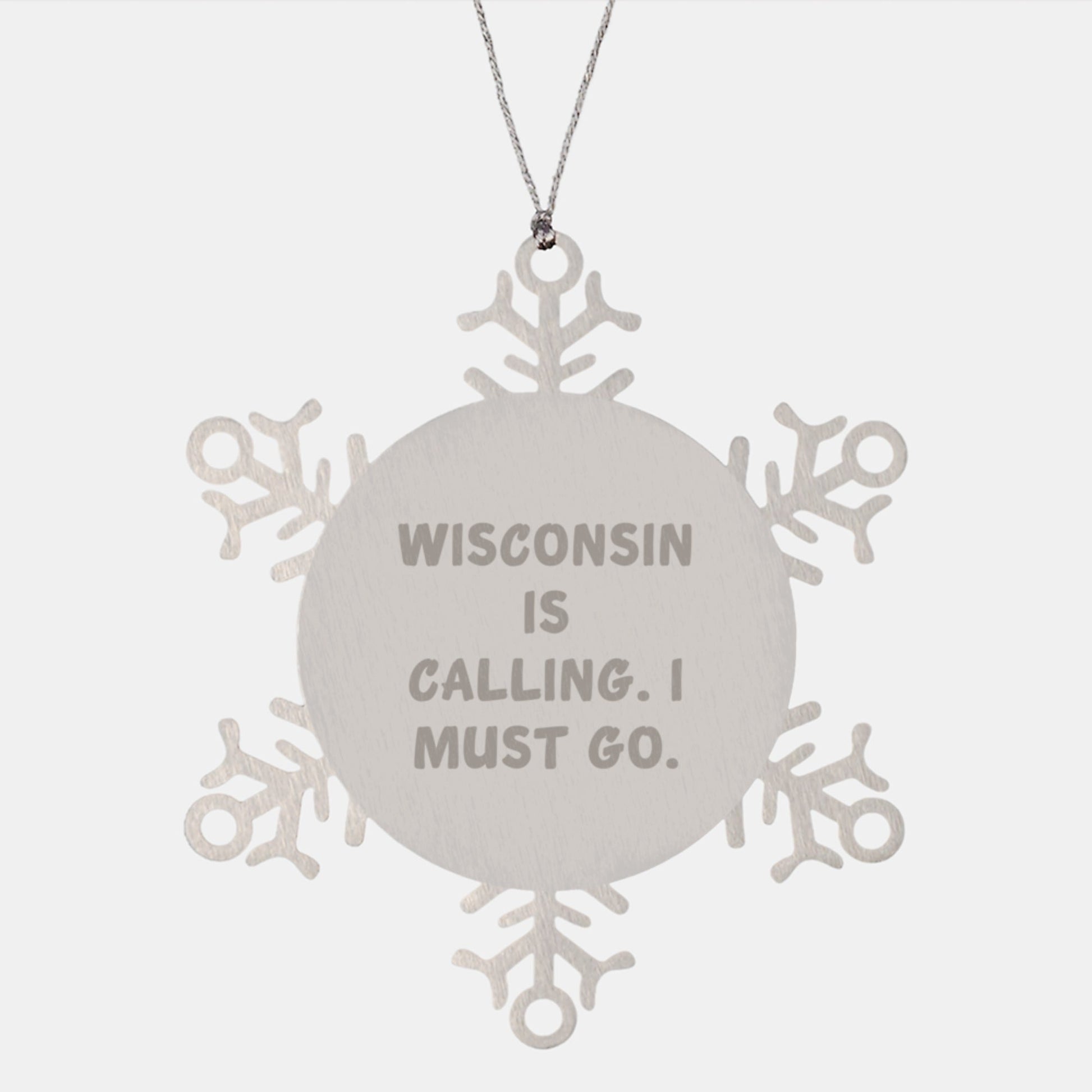 Wisconsin Snowflake Ornaments, Funny Quote Gifts from Friends to Family, 3.14 Inch Shatterproof Stainless Steel Christmas Decorations - The Buy Boom