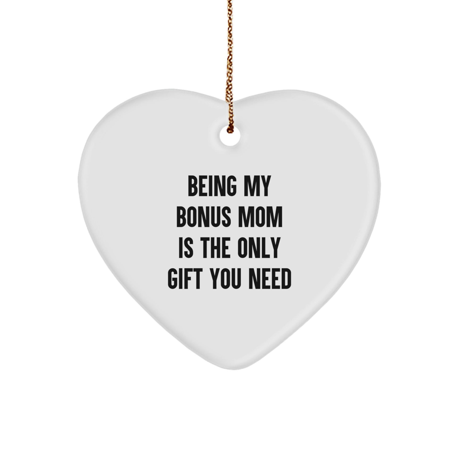 Wishes for My Amazing Bonus Mom, Heart Ornament, Unique Christmas Unique Gifts from Family for Bonus Mom - The Buy Boom